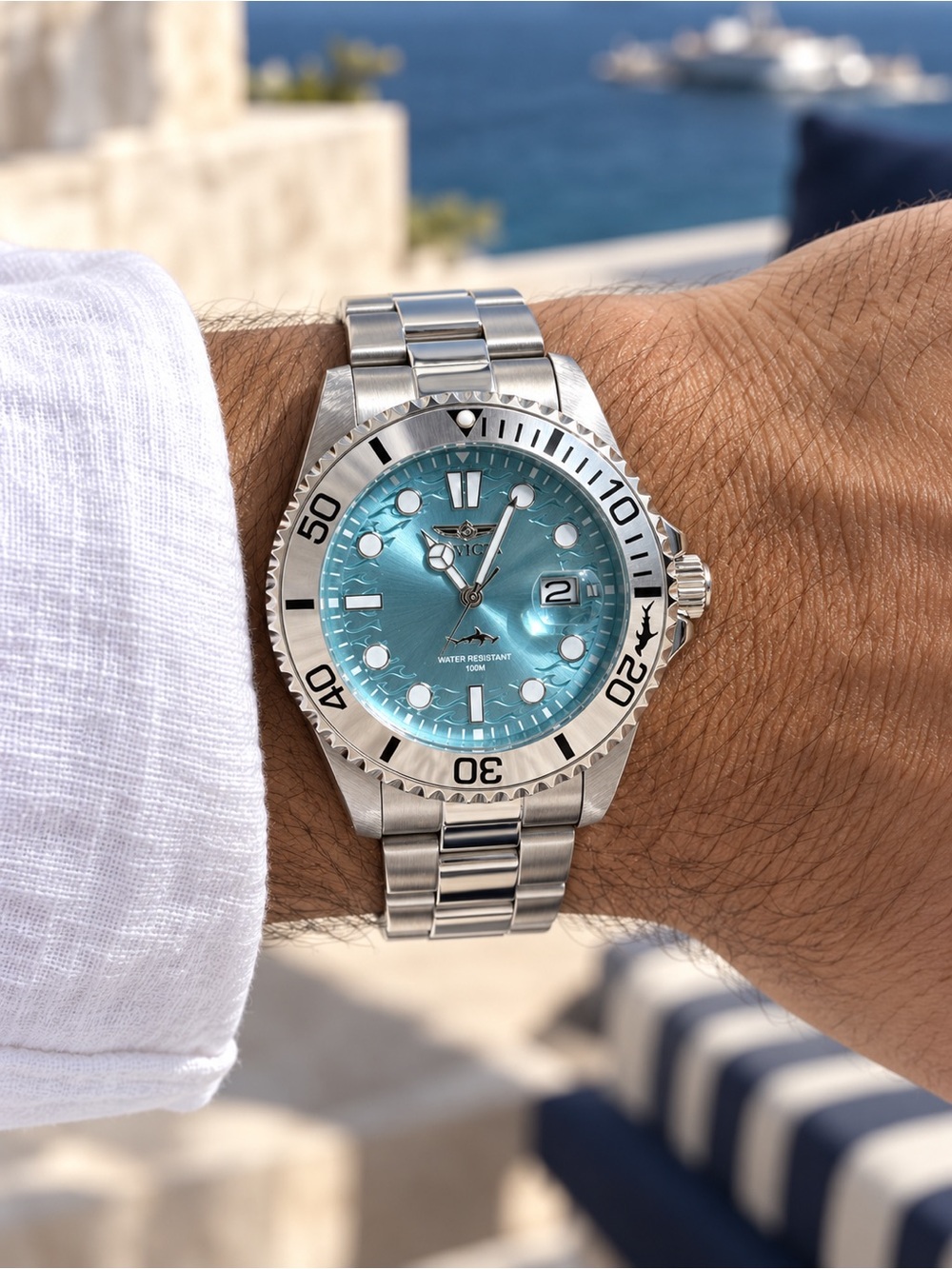 Invicta Pro Diver Currentwave 44715 Aqua Blue Men’s Watch NIB
